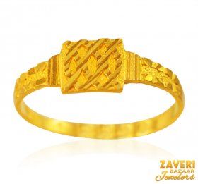 Mens 22K Gold Square Ring ( Men`s Rings )