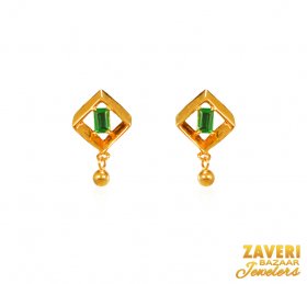 22Kt Gold Colored Stone Earrings