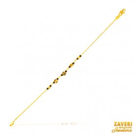 22Kt Gold Black Beads Bracelet