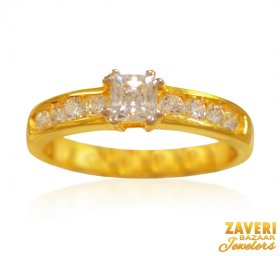 22K Gold CZ Ladies Ring ( Stone Rings )