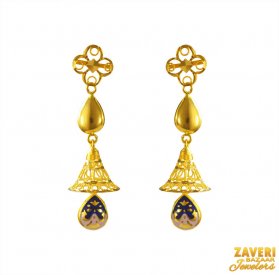 22k Gold Jhumka Earrings ( Gold Long Earrings )