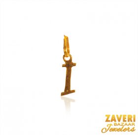 22kt Gold I initial pendant ( Gold Initial Pendants )