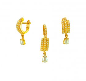 22Karat Gold  Pearls Pendant Set  ( Precious Stone Pendant Sets )