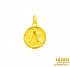 22Kt Gold Initial Pendant (A)
