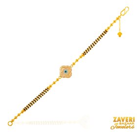 22Kt Gold Black Beads Bracelet