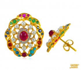 Gold Earrings with Gemstones ( Gemstone Earrings )
