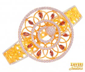 22 Kt Gold Designer Signity Bangle ( Precious Stone Bangles )