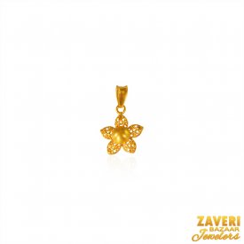 Gold Two Tone Floral Pendant