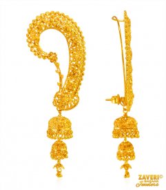 22 Kt Traditional Jhumka Earrings  ( Gold Long Earrings )