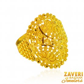 22 Kt Gold Indian  Ladies Ring  ( 22K Gold Rings )