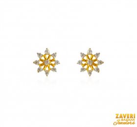 Beautiful 22K Gold CZ Earrings ( 22K Gold Earrings )