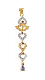 22Kt Gold two tone pendant with cz