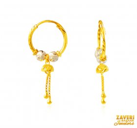 22Kt Gold TwoTone Fancy Hoops