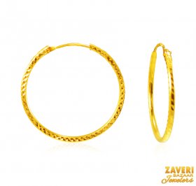 22Kt Gold Fancy Hoop Earrings