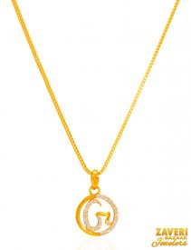 22K Gold Initial Pendant (Letter G)