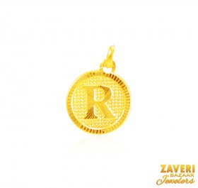 22Kt Gold Initial Pendant (R)