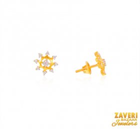 22K Gold Cubic Zircon Earrings