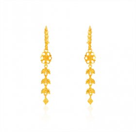 22Kt Gold Long Fancy Earrings ( 22K Gold Earrings )