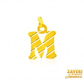 22Kt Gold Initial Pendant (M)
