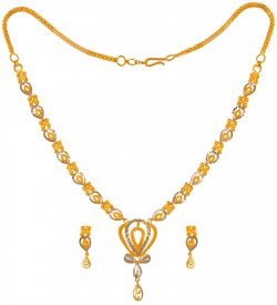 22Kt Gold Two tone Necklace Set