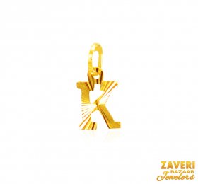 22Kt Gold Initial Pendant (K)