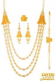 21 Karat Gold Necklace Set ( 22K Necklace Sets (Long) )