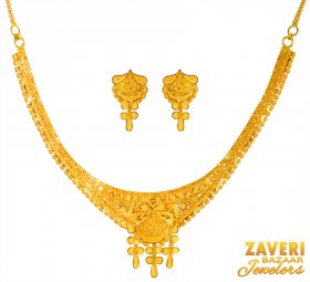 22 Karat Gold Necklace Set ( 22K Gold Necklace Sets )