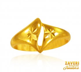 22K Gold Fancy Shine Ring ( 22K Gold Rings )
