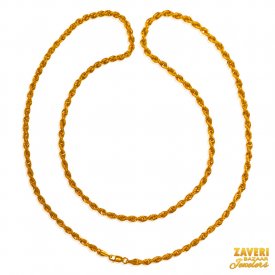 22 Kt Gold Rope Chain (22 In)