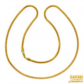 22KT Gold Fox Tail Chain (18 Inch) ( Plain Gold Chains )
