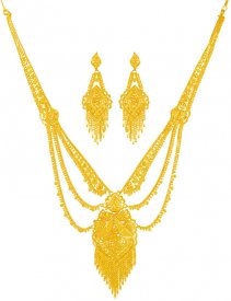 22 Karat Gold Long Necklace Set ( 22K Necklace Sets (Long) )