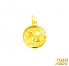 22Kt Gold Initial Pendant (M)