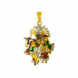 Radha Krishna Pendant (22K Gold) ( Ganesh, Laxmi, Krishna and more )
