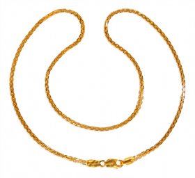 22kt Gold Two Tone Box Chain for Ladies ( Plain Gold Chains )