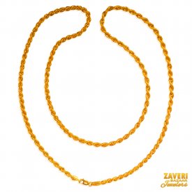22 Kt Gold Rope Chain 20 In ( Mens Gold Chain )