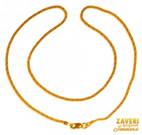 22 KT Gold Plain Chain (16 Inch) ( Plain Gold Chains )