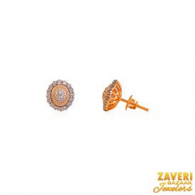 18Kt Rose Gold Diamond Earrings ( Diamond Earrings )