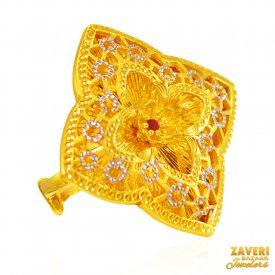 22Kt Gold Two Tone Fancy Ring