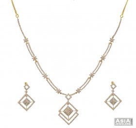 Designer 18K Gold Diamond Set  ( Diamond Necklace Sets )