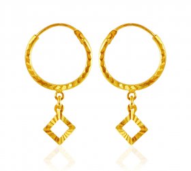22 Karat Gold Hoop Earrings  ( 22K Gold Hoops )