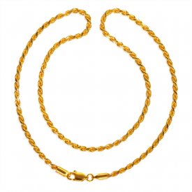 22KT Gold Two Tone  Rope Chain ( Plain Gold Chains )