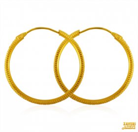 22 Karat Gold Hoop Earrings  ( 22K Gold Hoops )