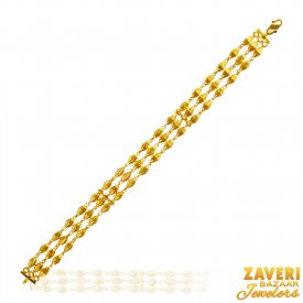 22k Two Tone Layered Bracelet ( 22K Ladies Bracelets )