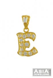 Gold CZ (E) Pendant