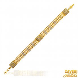 22k Gold Wide Stones Bracelet ( 22K Ladies Bracelets )