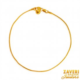 22K Gold Plain Chain Payal(1 pc) ( Gold Anklets (Payals) )
