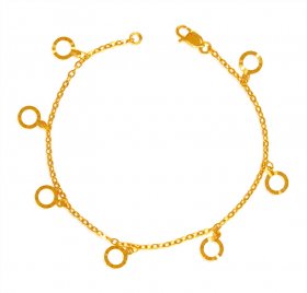 22KT Gold Charm Bracelet  ( 22K Ladies Bracelets )