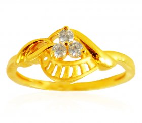22 Karat Gold CZ Ring  ( 22K Gold Rings )