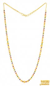 22kt Gold Long Meenakari Bead Chain ( Long Chains (Ladies) )
