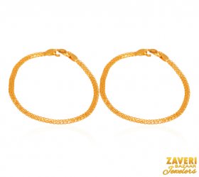 22Kt Gold Baby Anklets (2 Pc)